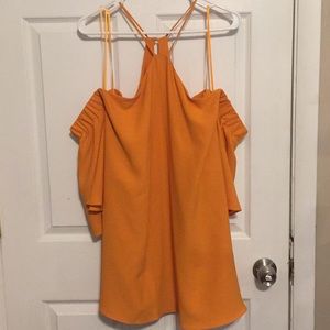 Orange Cold Shoulder Top